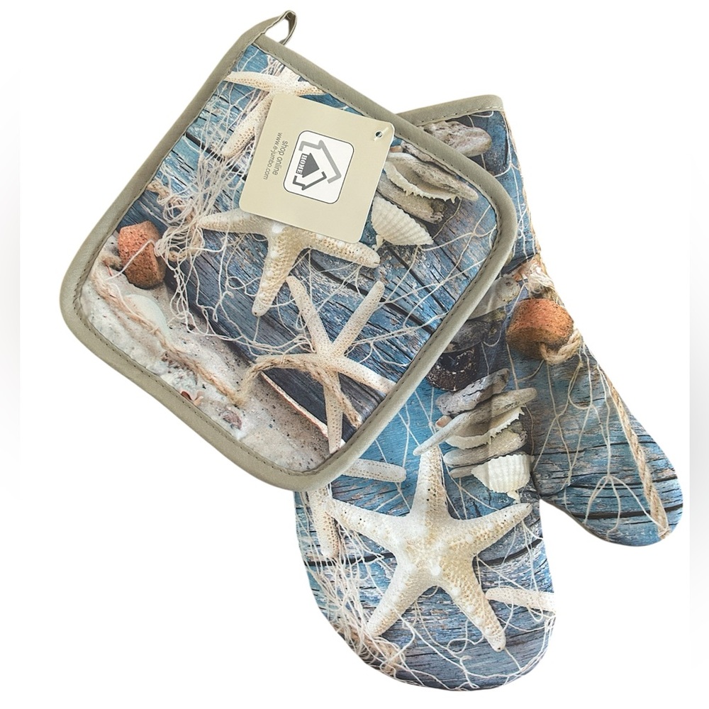 Beach, Starfish Pot Holder and Glove Set from Europe